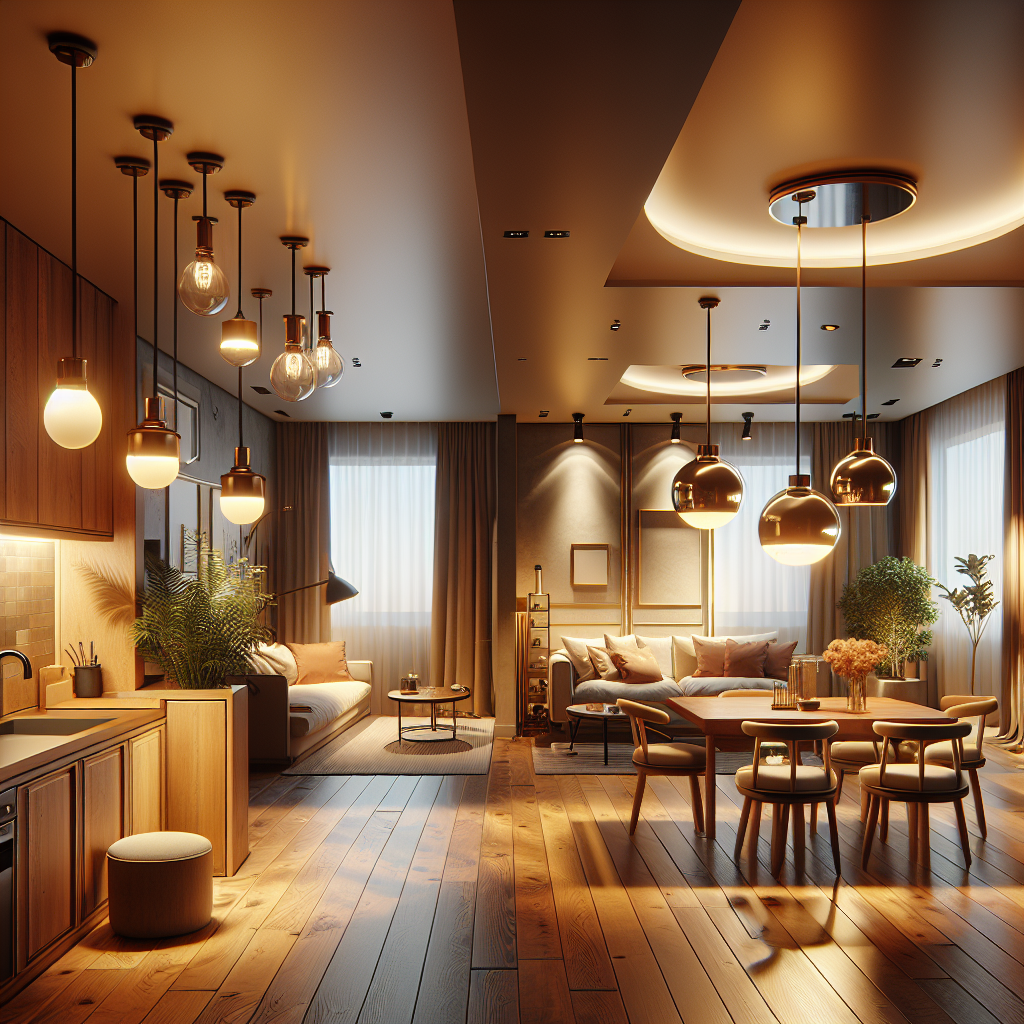 Warm UK home interior with modern lighting and sockets